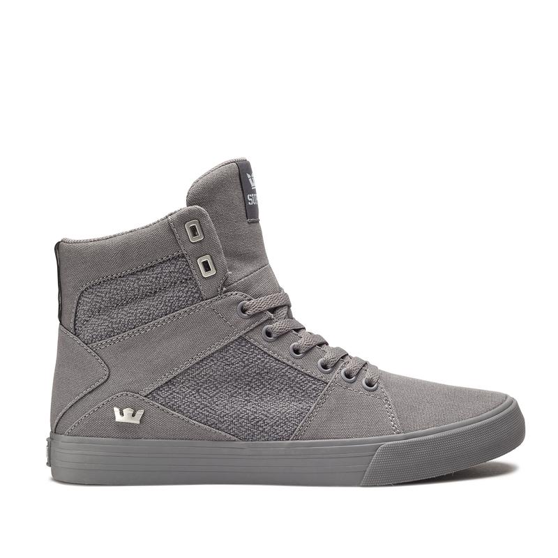 Buty Supra ALUMINUM - Sneakersy Wysokie Damskie - Szare (HQJK-58142)